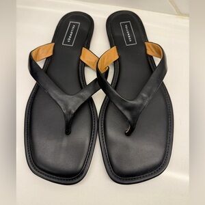 Yellow Box Black Leather Sandals